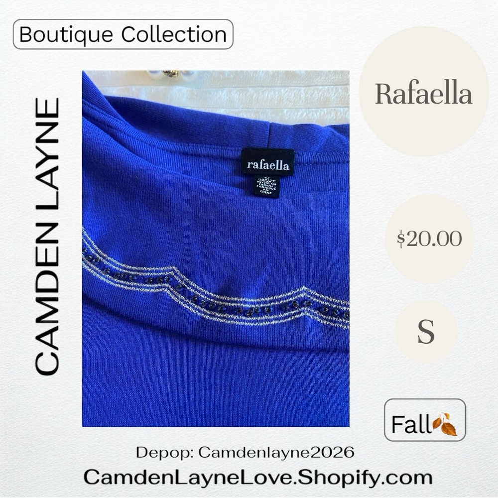 Rafaella Blue Cowl Neck Sweater - Picture 4 of 7